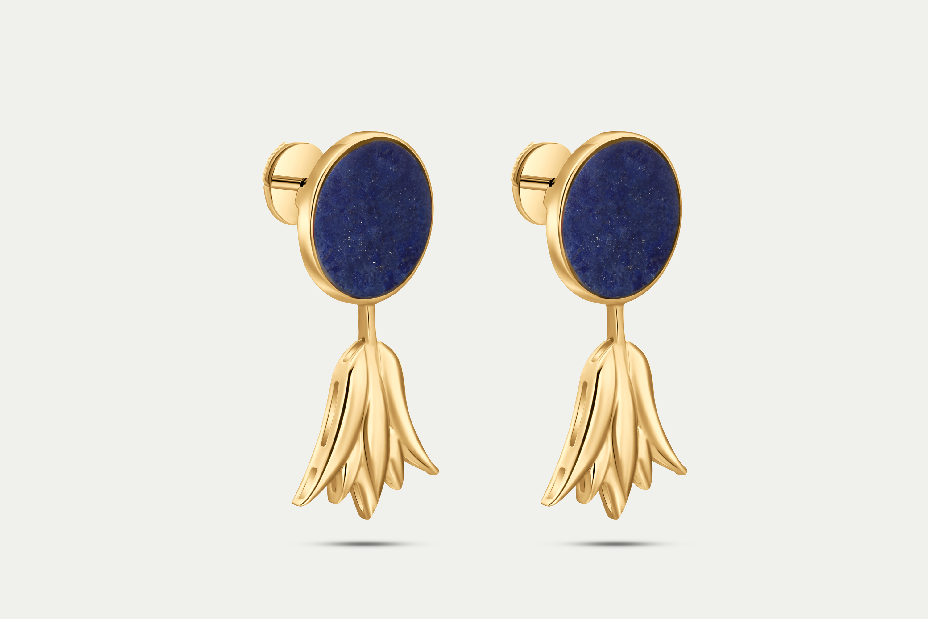 Nile Lotus Gold Earrings