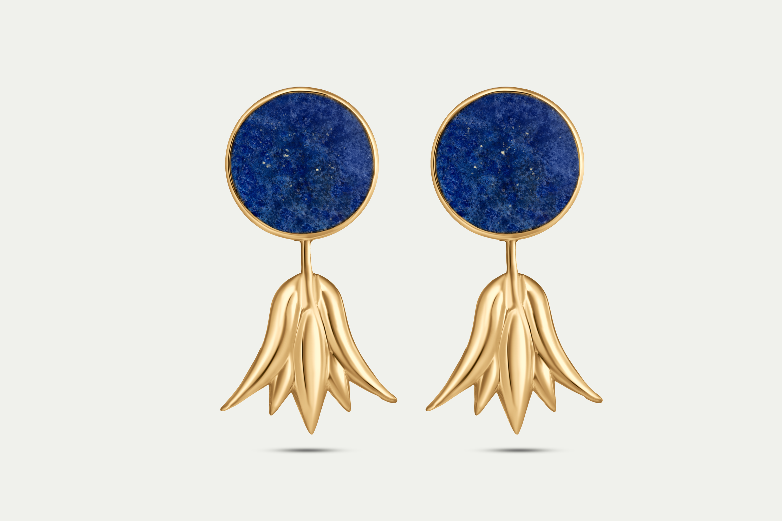 Nile Lotus Gold Earrings