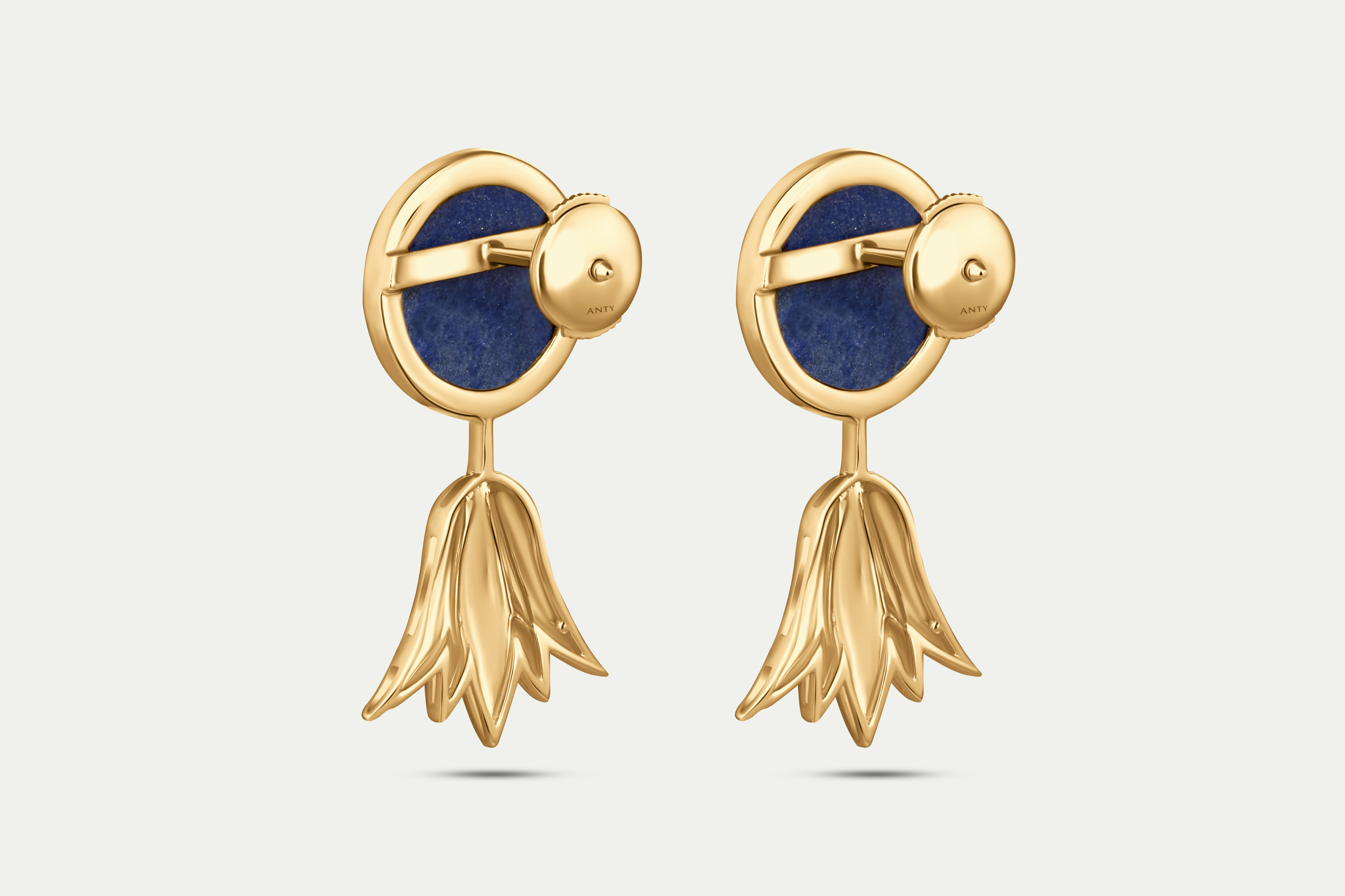 Nile Lotus Gold Earrings