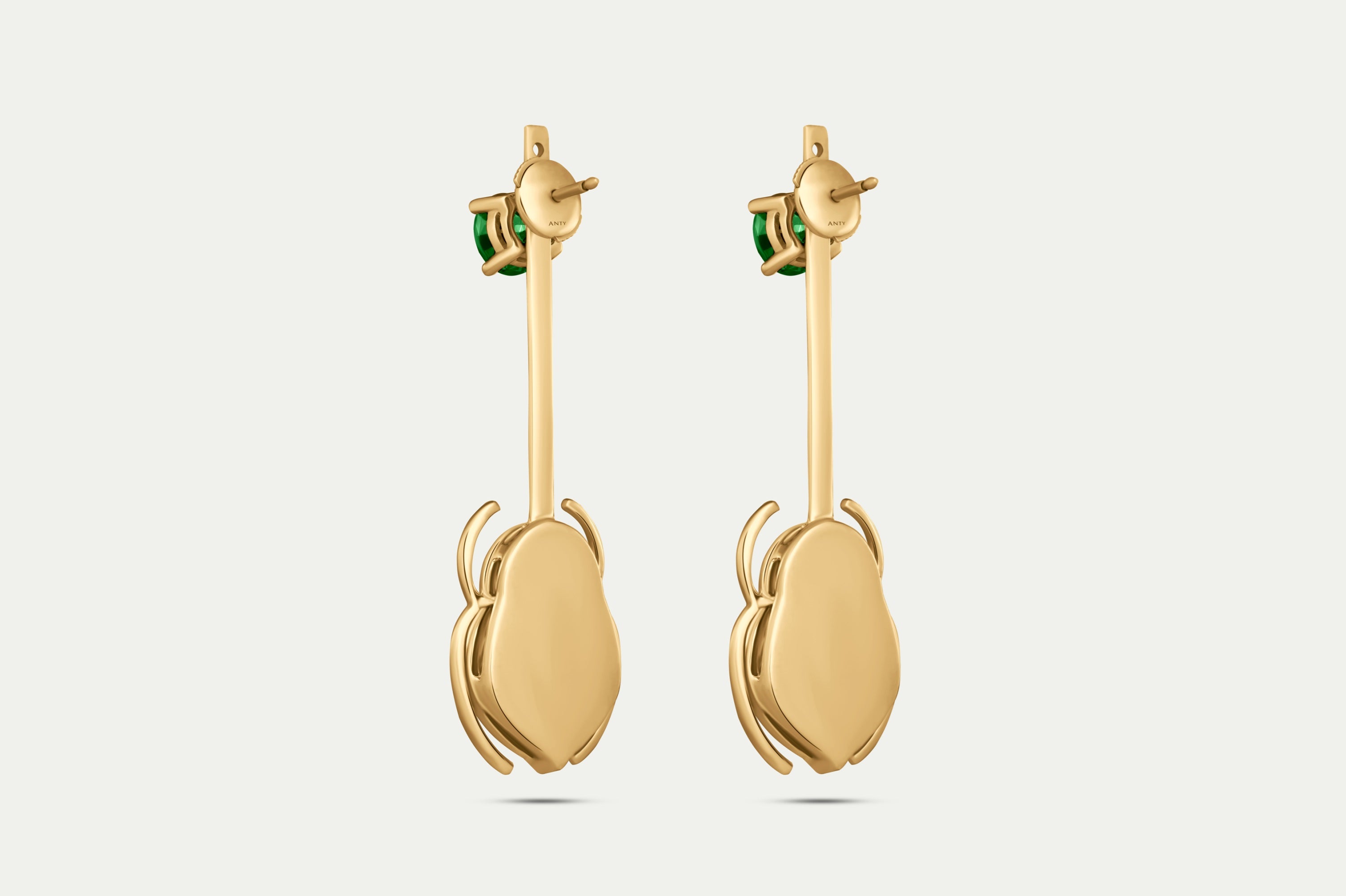 Gold Scarab Earrings