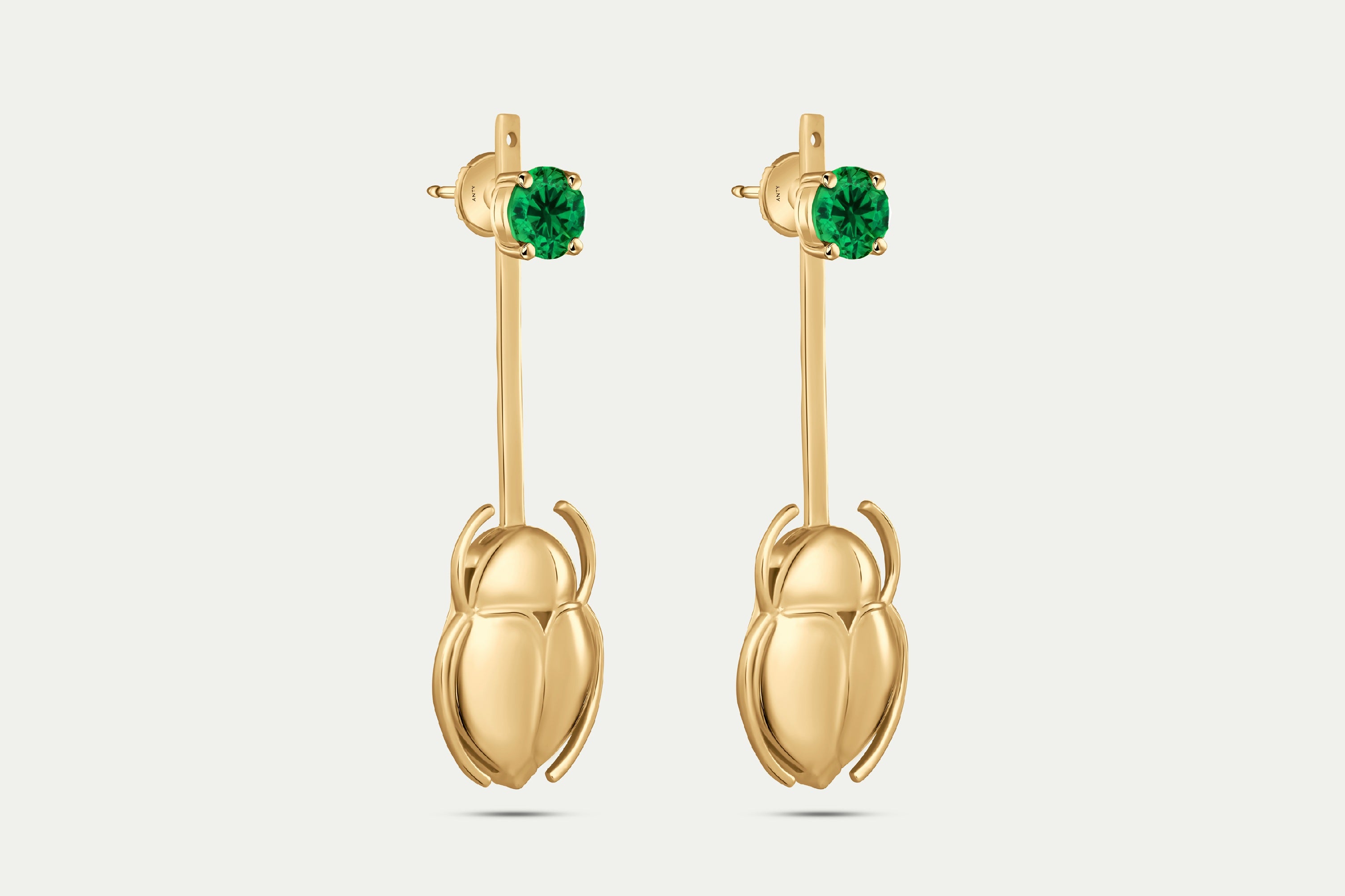 Gold Scarab Earrings