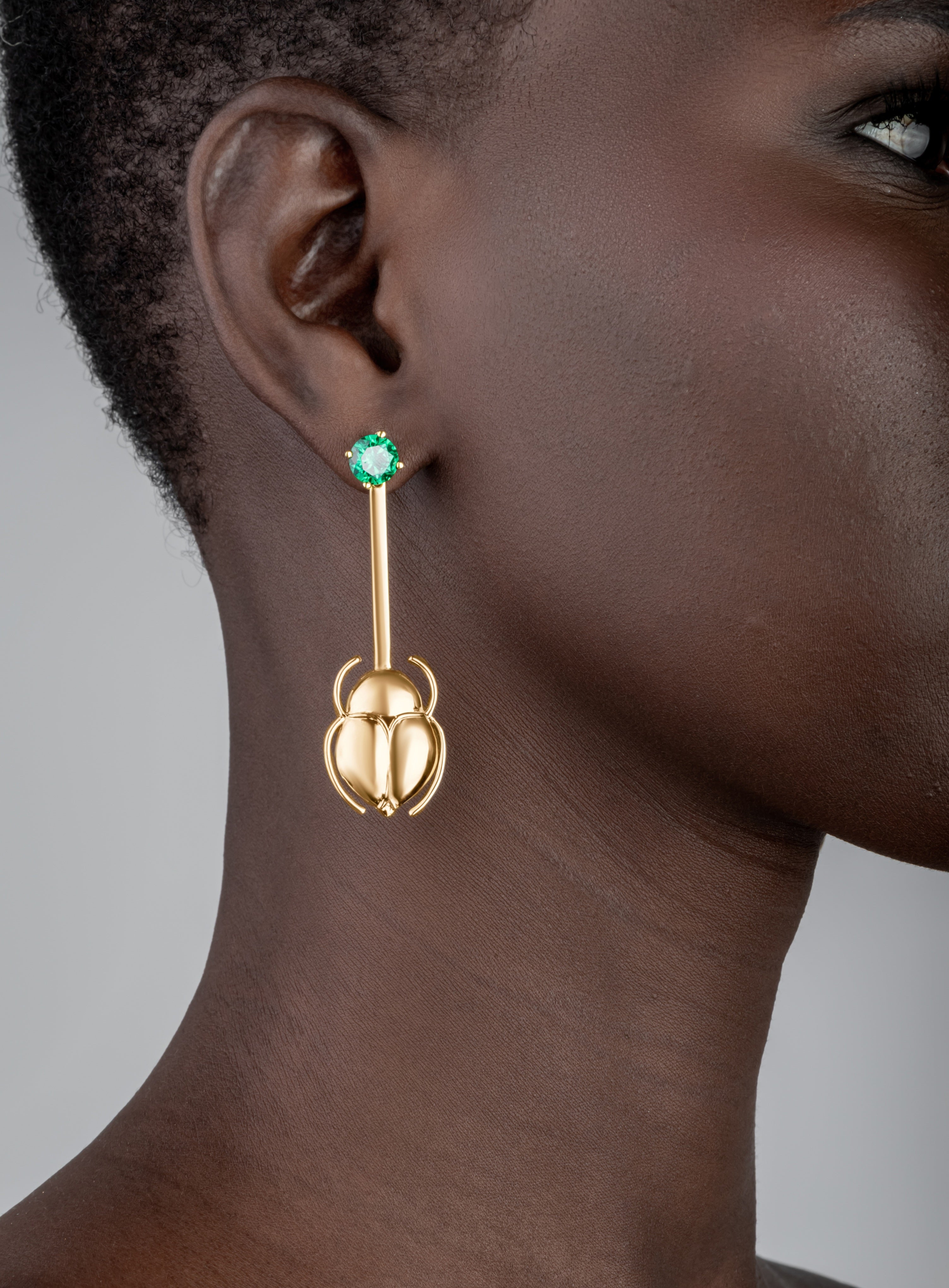 Gold Scarab Earrings