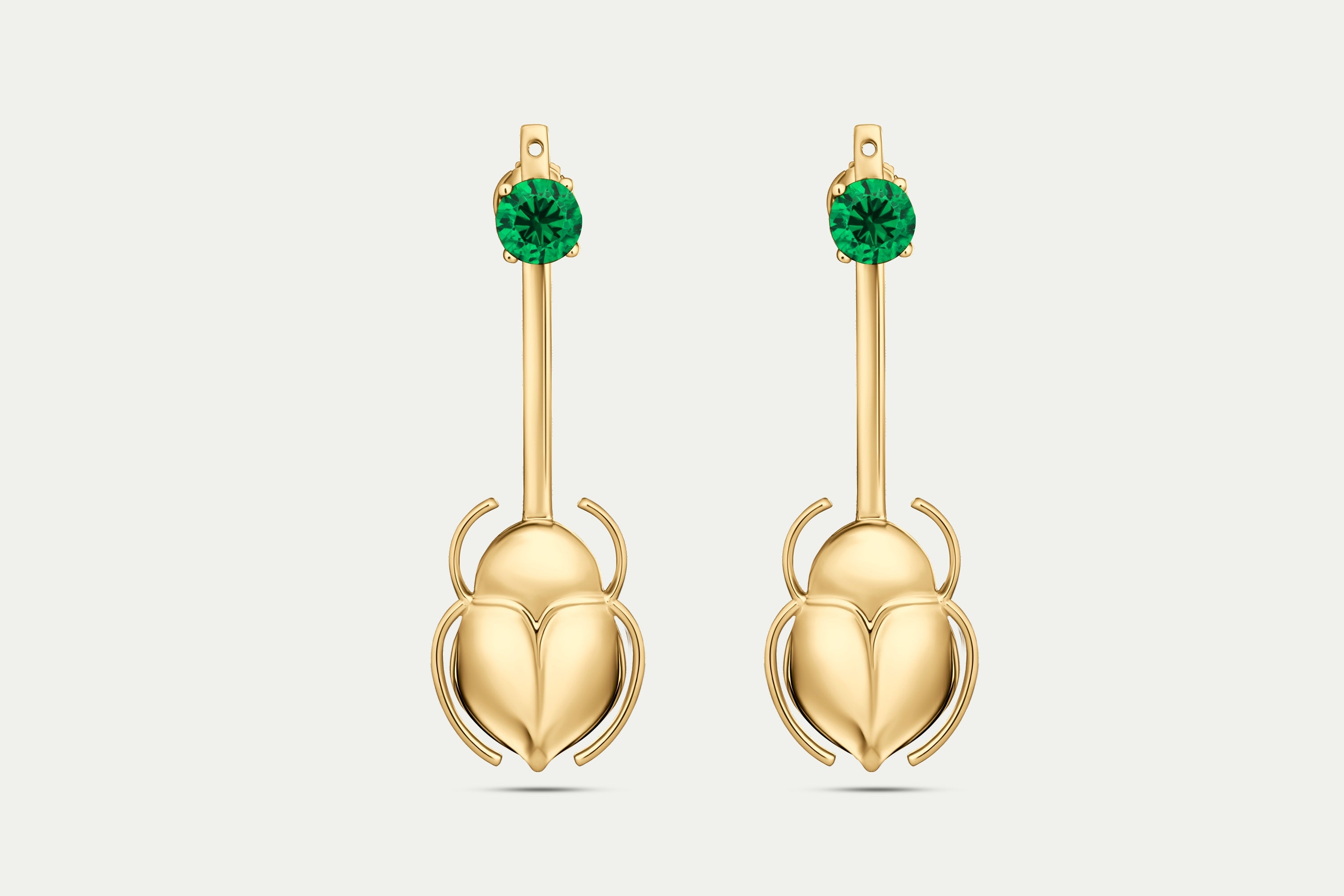 Gold Scarab Earrings