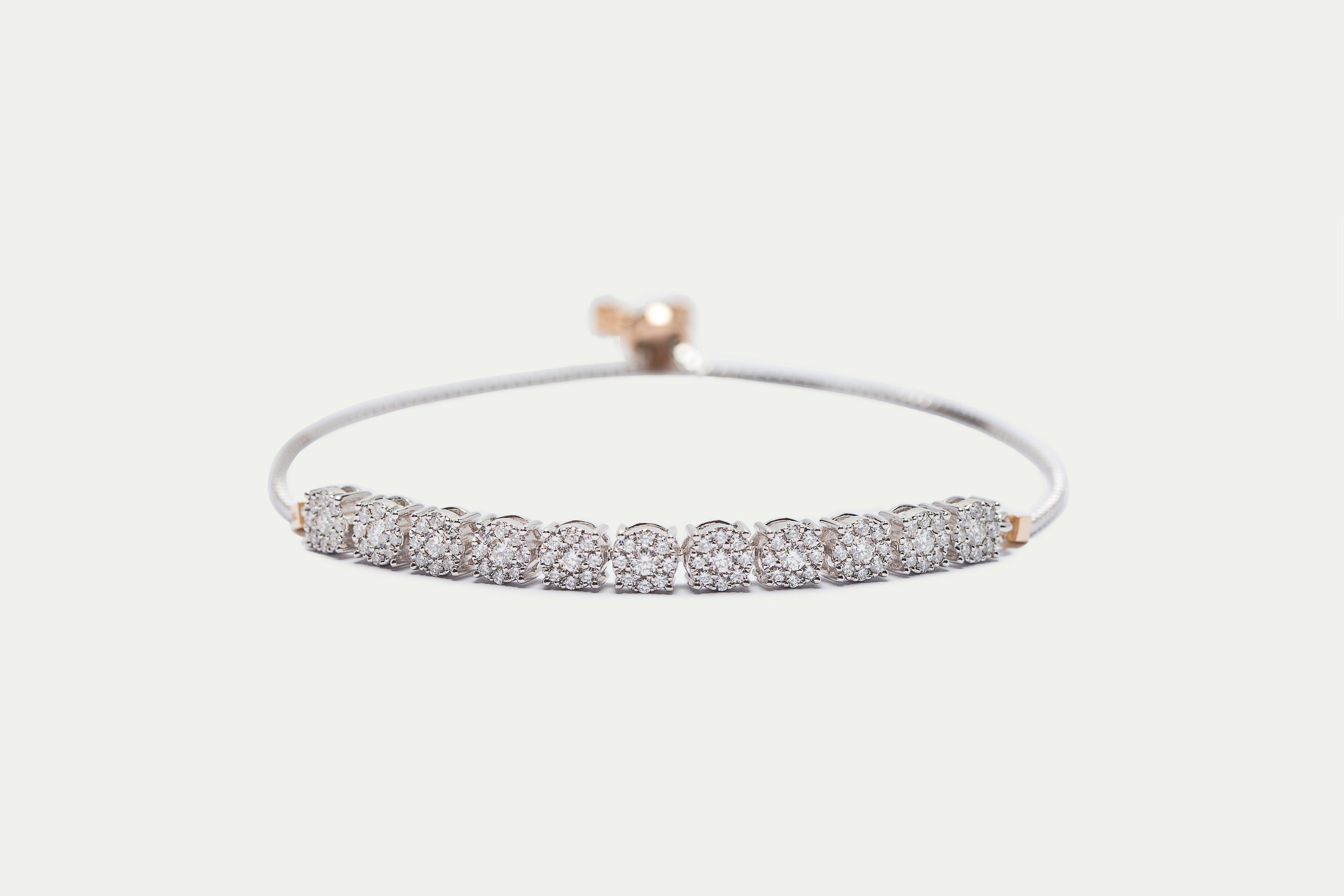 Desette diamond bracelet in white gold - Anty
