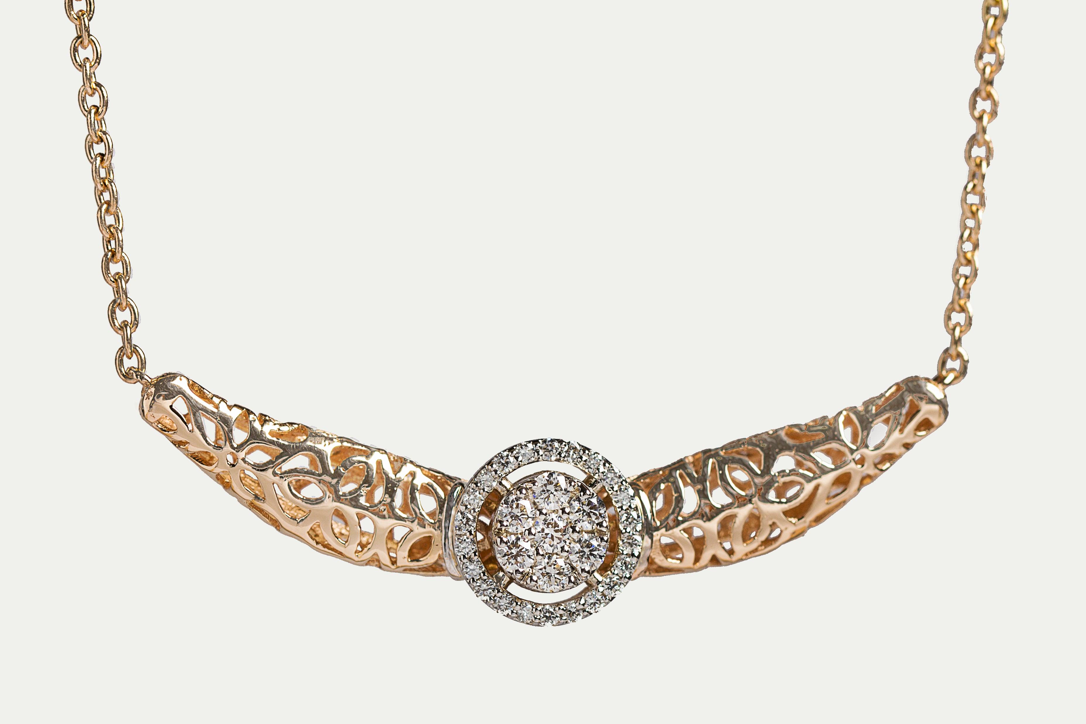 Dover diamond necklace in yellow gold - Anty