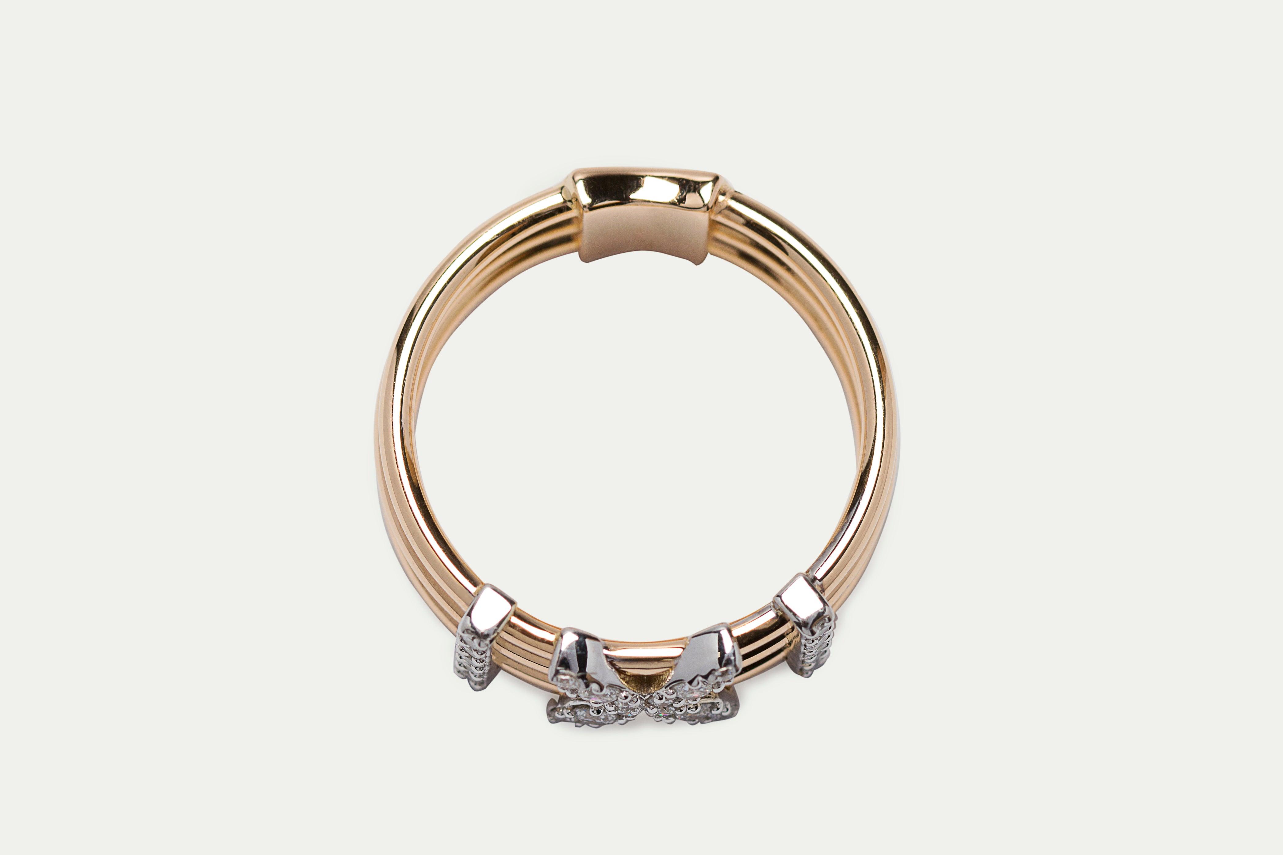 Clover diamond ring in rose gold - Anty