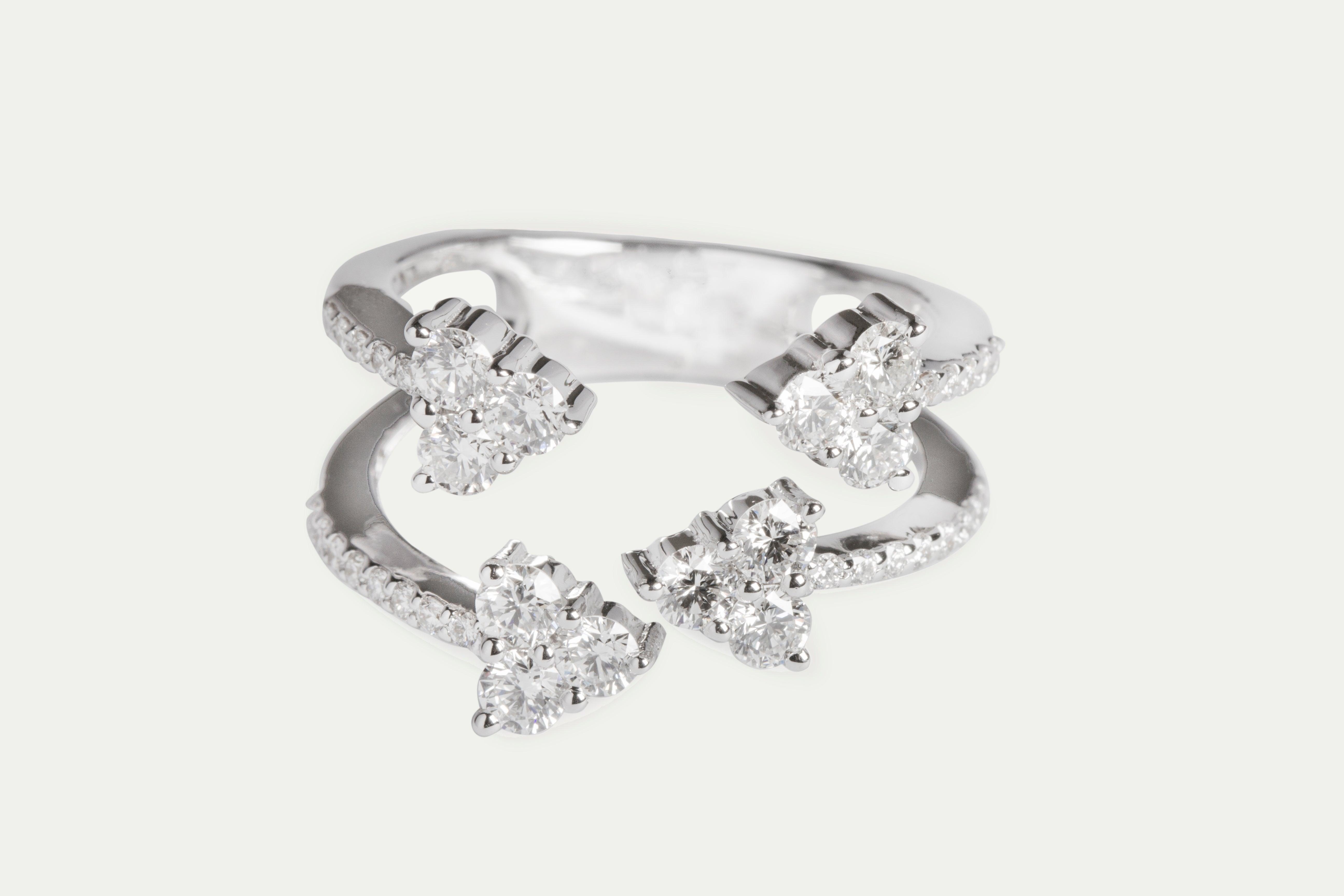 Warrier diamond ring in white gold - Anty