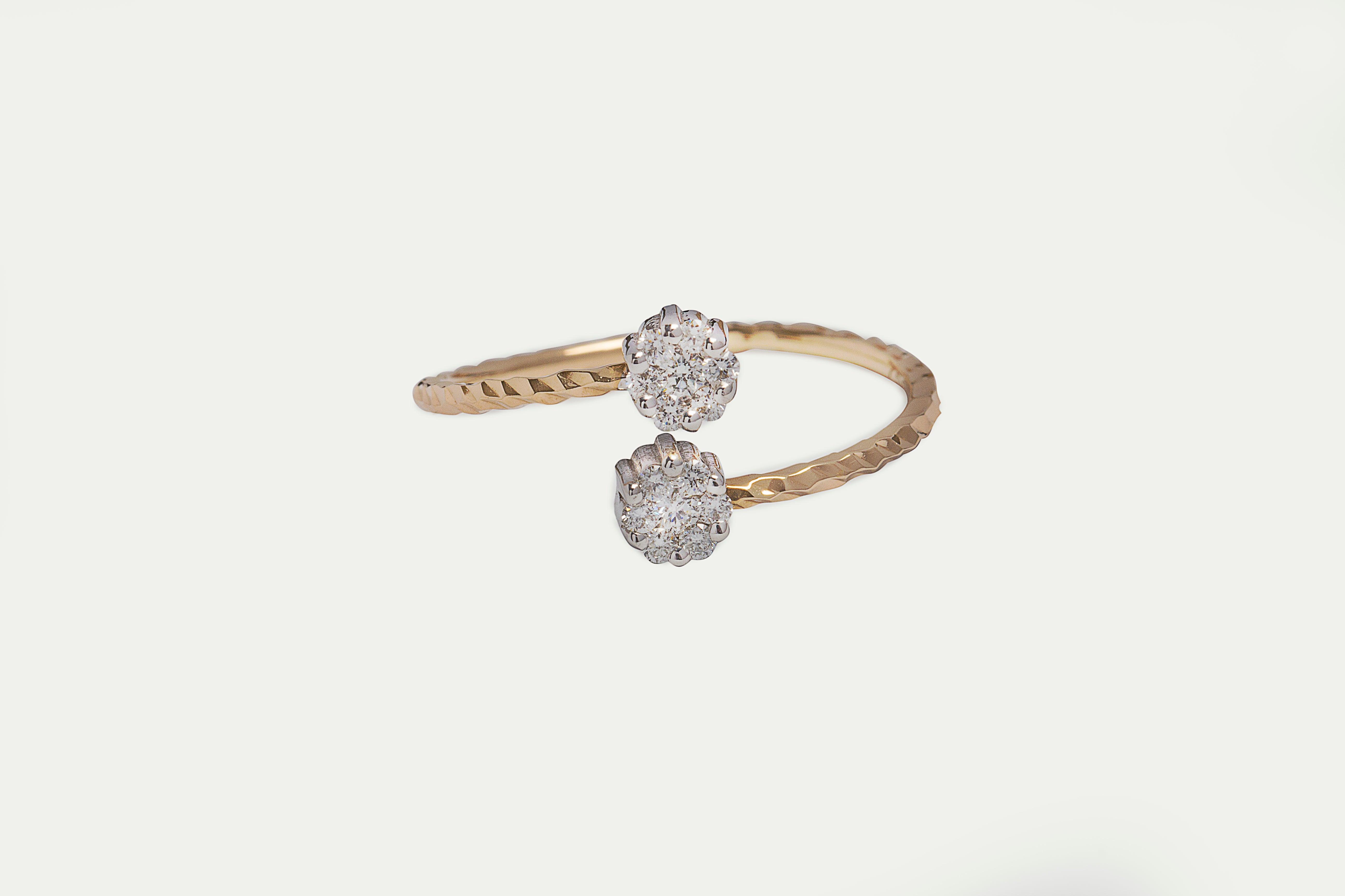 Star diamond ring in rose gold - Anty