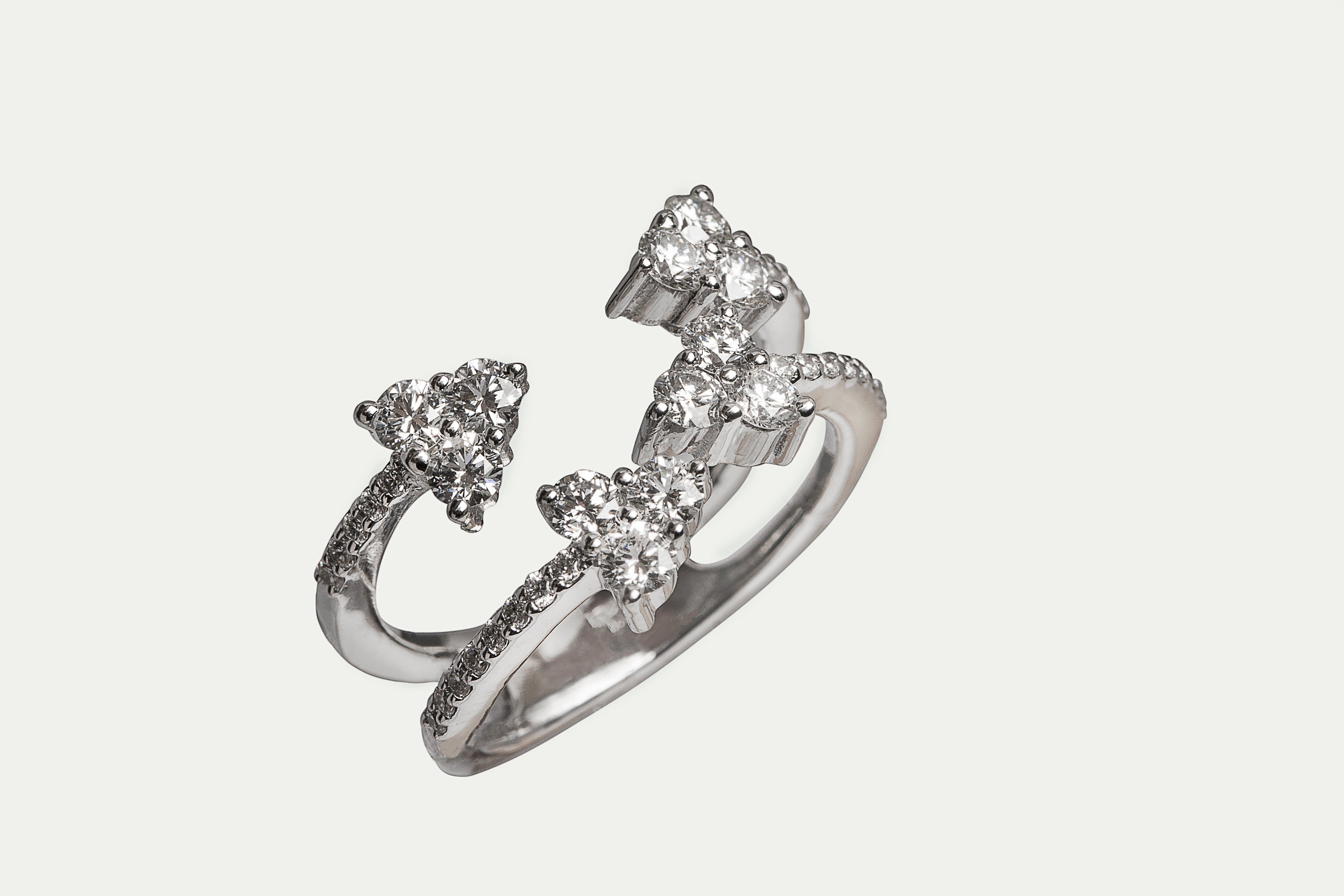 Warrier diamond ring in white gold - Anty