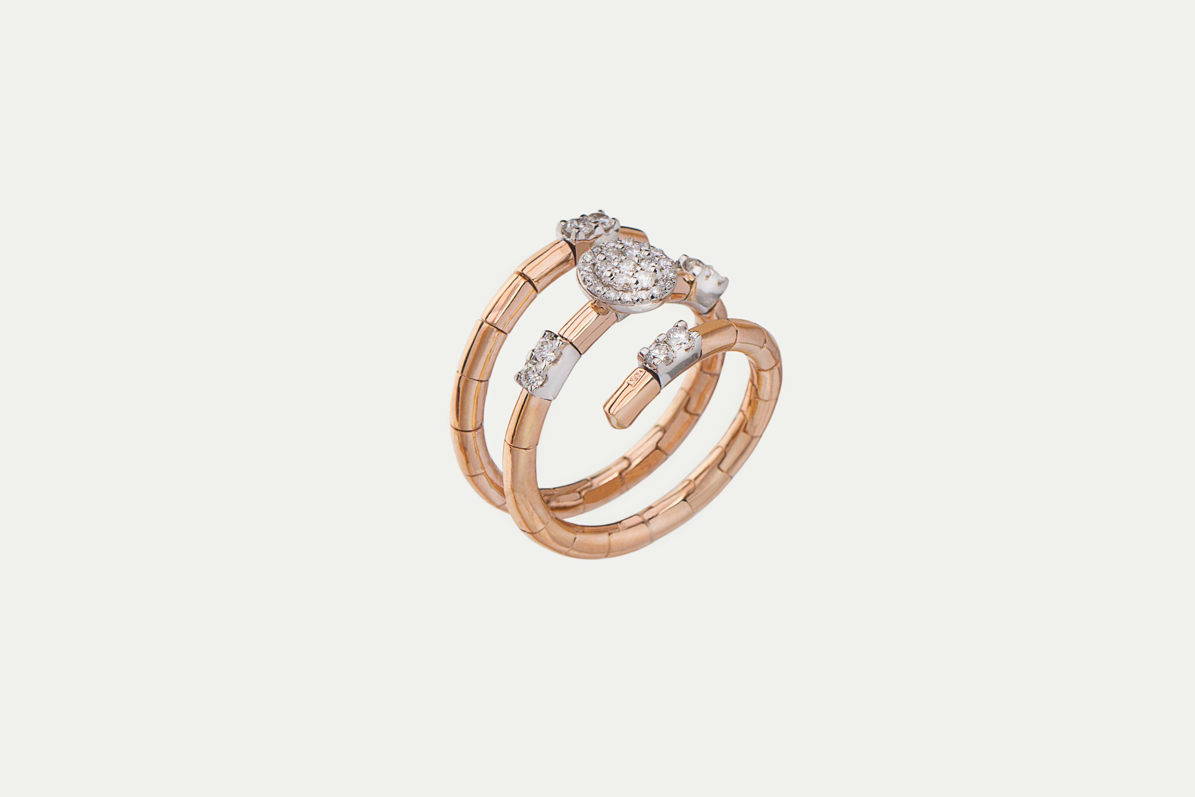 Rosie diamond ring in rose gold - Anty