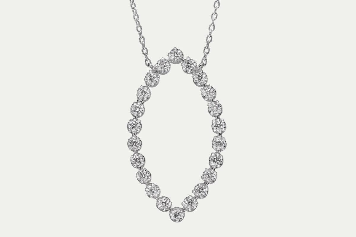 Opel diamond necklace in white gold - Anty