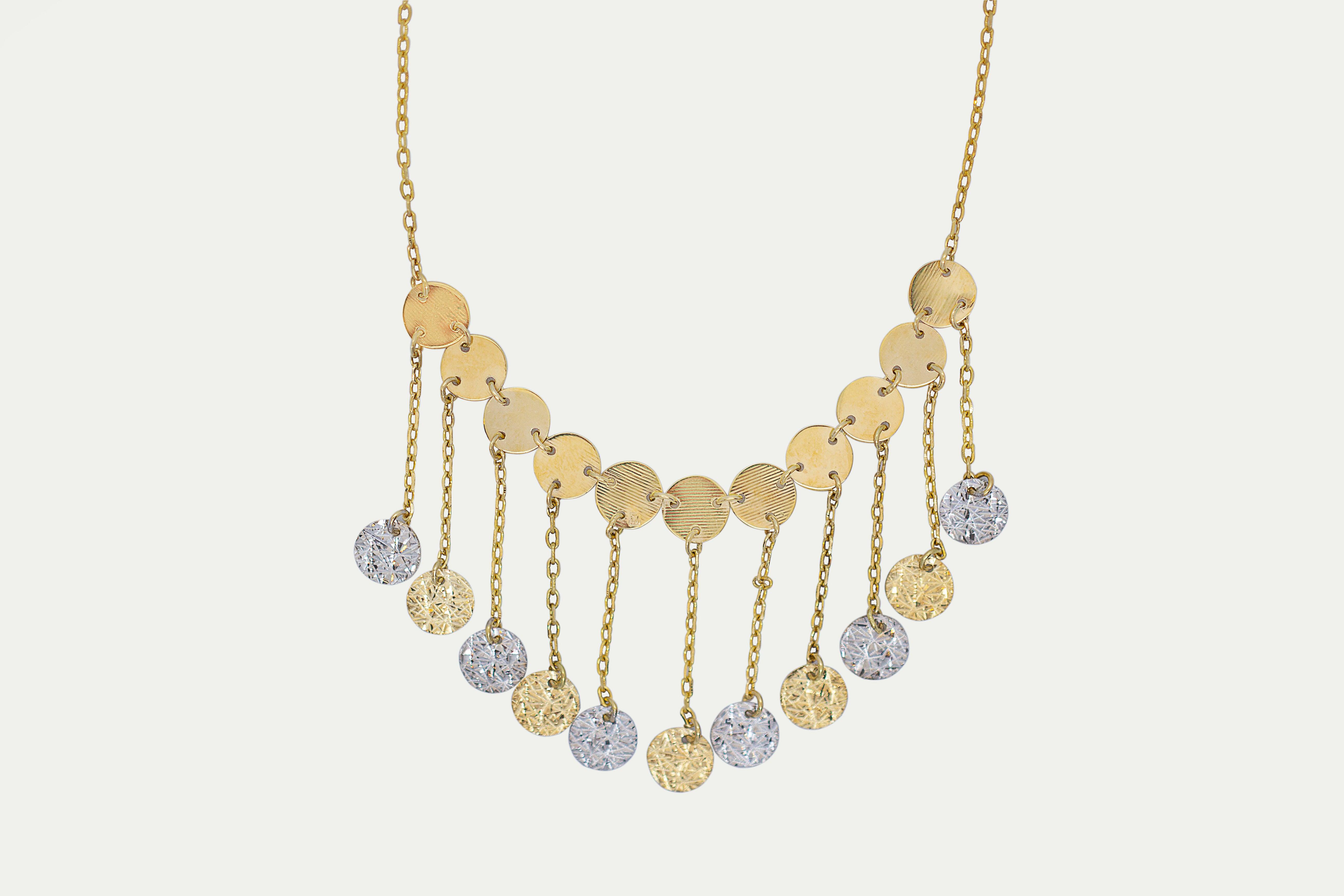 Gold Charm necklace in white and yellow gold - Anty