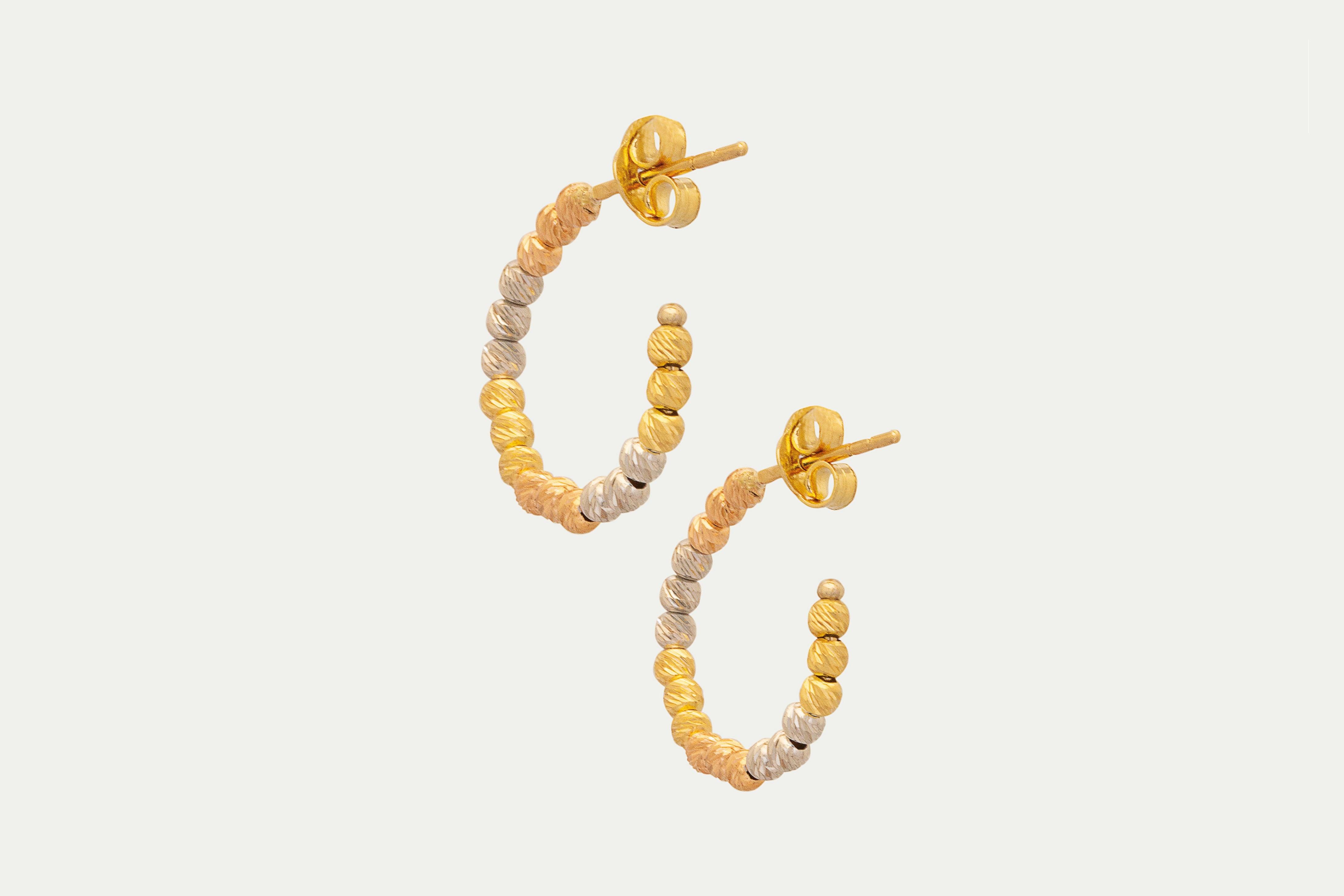 Tri-Gold Hoop Earrings - ANTY