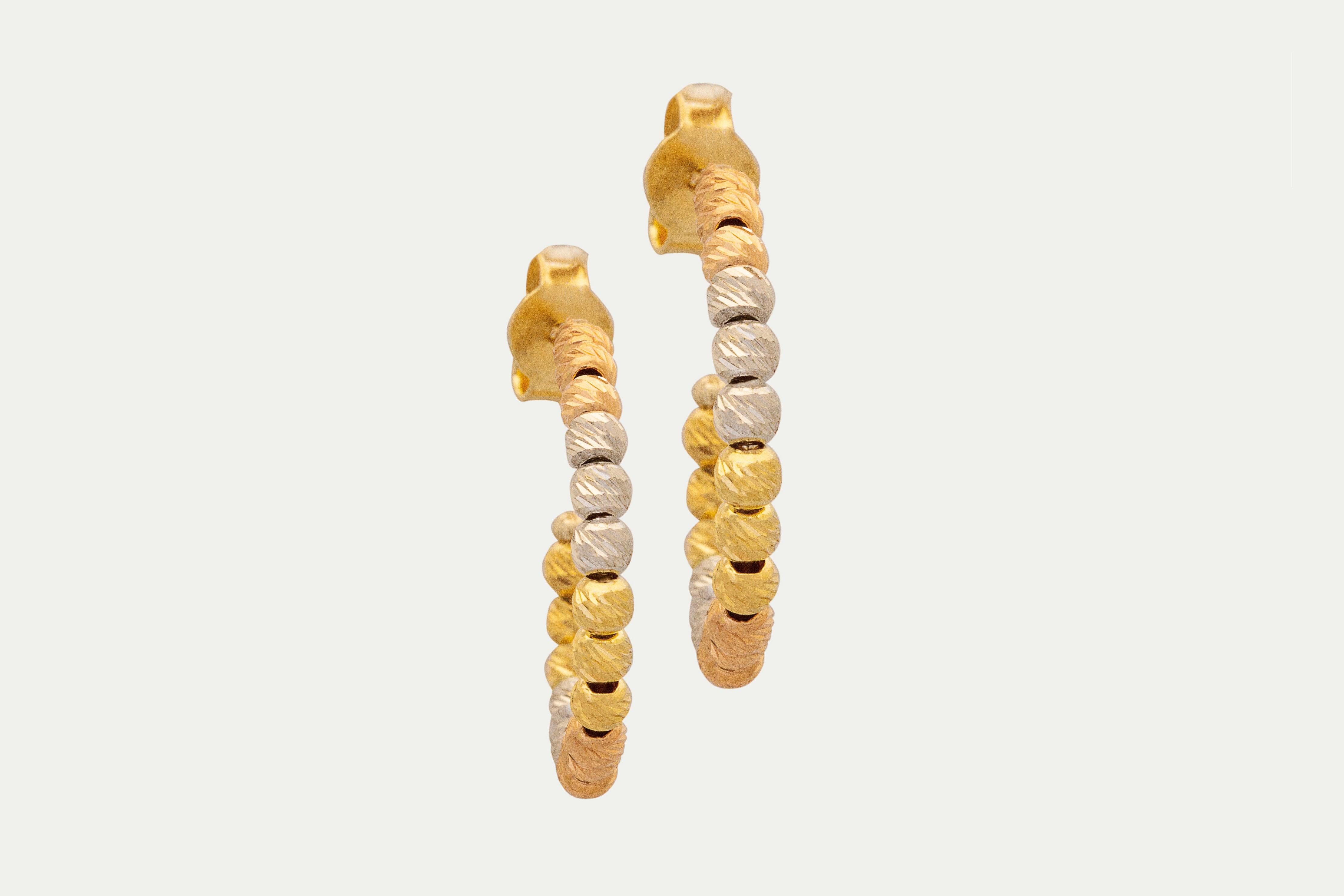 Tri-Gold Hoop Earrings - ANTY